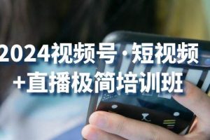 2024视频号短视频+直播极简培训班：抓住视频号风口，流量红利