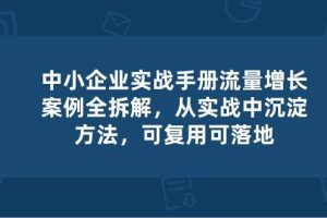 中小企业实操手册-流量增长案例拆解，从实操中沉淀方法，可复用可落地