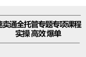 （10917期）速卖通 全托管专题专项课程，实操 高效 爆单（11节课）