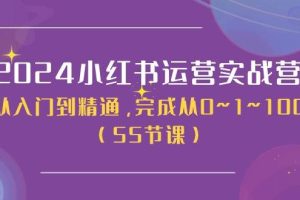 （11186期）2024小红书运营实战营，从入门到精通，完成从0~1~100（50节课）