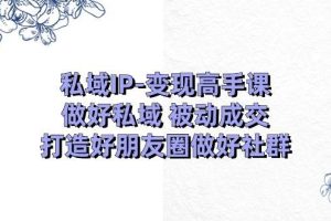 （11209期）私域IP-变现高手课：做好私域 被动成交，打造好朋友圈做好社群（18节）