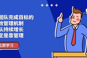 （11325期）让团队-完成目标的 绩效管理机制，团队持续增长，一定是靠管理