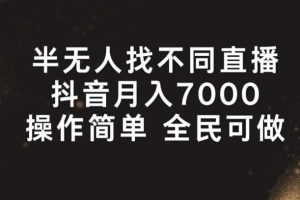 半无人找不同直播，月入7000+，操作简单 全民可做【揭秘】