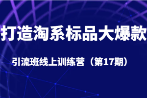 打造淘系标品大爆款引流班线上训练营5天直播授课+1个月答疑