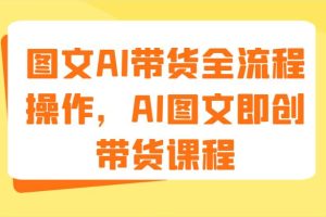 图文AI带货全流程操作，AI图文即创带货课程（9节）