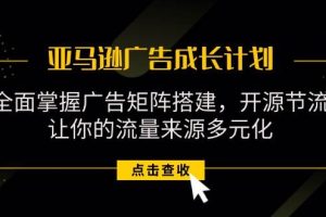 （11619期）亚马逊-广告成长计划，掌握广告矩阵搭建/开源节流/流量来源多元化