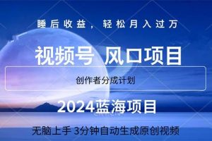 （11388期）2024蓝海项目，3分钟自动生成视频，月入过万