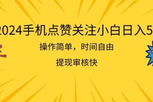 （11411期）2024手机点赞关注小白日入500  操作简单提现快