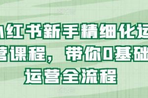 小红书新手精细化运营课程，带你0基础运营全流程