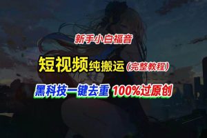 （11442期）中视频计划纯搬运，黑科技一键去重过原创，新手小白福音，轻松日入大几百