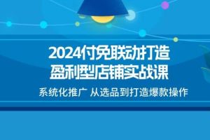 （11458期）2024付免联动-打造盈利型店铺实战课，系统化推广 从选品到打造爆款操作