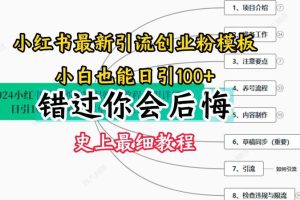 2024小红书引流创业粉史上最细教程，手把手教你引流【揭秘】