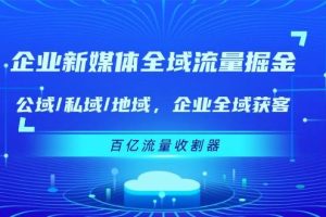 企业新媒体全域流量掘金：公域/私域/地域 企业全域获客 百亿流量收割器