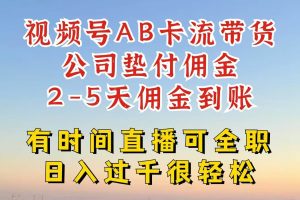 视频号独家AB卡流技术带货赛道，一键发布视频，就能直接爆流出单，公司垫付佣金