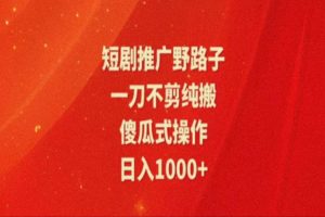 （11642期）暑假风口项目，短剧推广全新玩法，一刀不剪纯搬运，轻松日入1000+