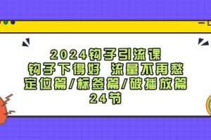 2024钩子引流课：钩子下得好流量不再愁，定位篇/标签篇/破播放篇/24节