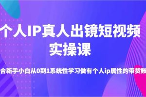 个人IP真人出镜短视频实操课-适合新手小白从0到1系统性学习做有个人ip属性的带货账号