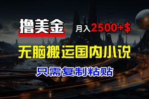 （12303期）最新撸美金项目，搬运国内小说爽文，只需复制粘贴，稿费月入2500+美金…