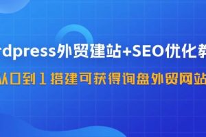 （11911期）WordPress-外贸建站+SEO优化教程：从0到1搭建可获得询盘外贸网站-57节课