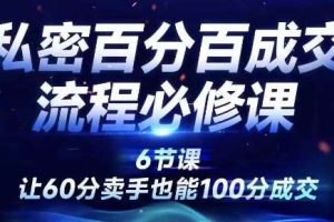 私密百分百成交流程线上训练营，绝对成交，让60分卖手也能100分成交