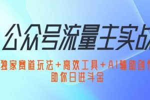 （12458期）公众号流量主实战：独家赛道玩法+高效工具+AI辅助创作，助你日进斗金