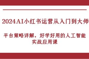 2024AI小红书运营从入门到大师，平台策略详解，好学好用的人工智能实战应用课