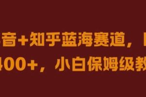 抖音+知乎蓝海赛道，日入几张，小白保姆级教程【揭秘】