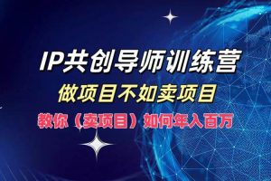 IP共创导师训练营，做项目不如卖项目，教你（卖项目）如何实现年入百万