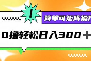 （12740期）0撸3.0，轻松日收300+，简单可矩阵操作