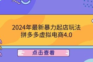 （12762期）2024年最新暴力起店玩法，拼多多虚拟电商4.0，24小时实现成交，单人可以..