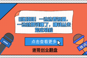 0撸项目！一边边看短剧，一边就把钱赚了，赚钱从未如此轻松