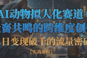 单日变现破千的流量密码,AI动物拟人化赛道+社畜共鸣的跨维度创作