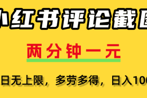 评论截图项目，两分钟一块钱，无上限多劳多得,随时随地可以操作